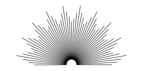 Sunburst icon. Half circle of sunburst. Half curved sunburst frame on ...