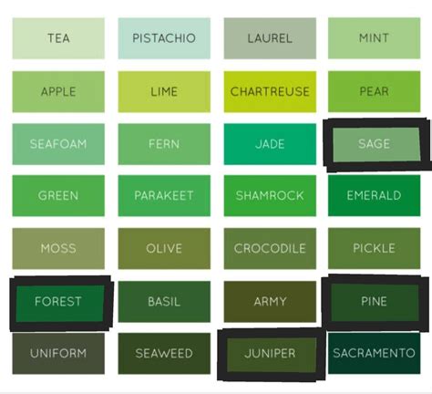 Green Color Names 的图像结果