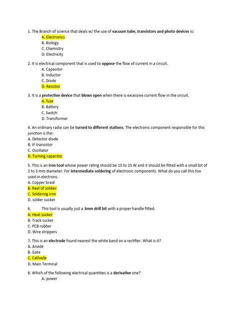 Image result for Basic Electronics Math Quiz