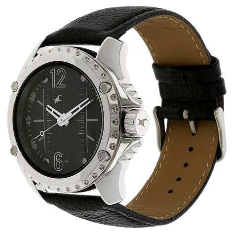 Fastrack Mean Machines Quartz Analog Black Dial Leather Strap Watch for ...