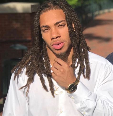 Attractive handsome black male model dreadlocks pink lips | Long hair ...
