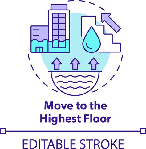 Move to highest floor concept icon. Flood precautionary measure ...
