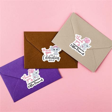 Kaecery Cute Thank You for Celebrating with Us Pink Elephant India | Ubuy