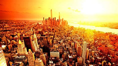 Download Warm City Landscape Best New York Background | Wallpapers.com
