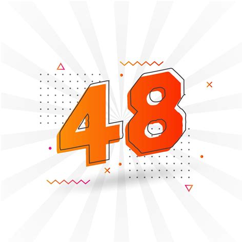 48 number vector font alphabet. Number 48 with decorative element stock ...