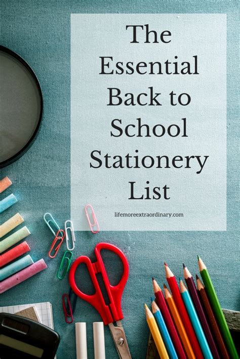 Stationery List for School 的图像结果