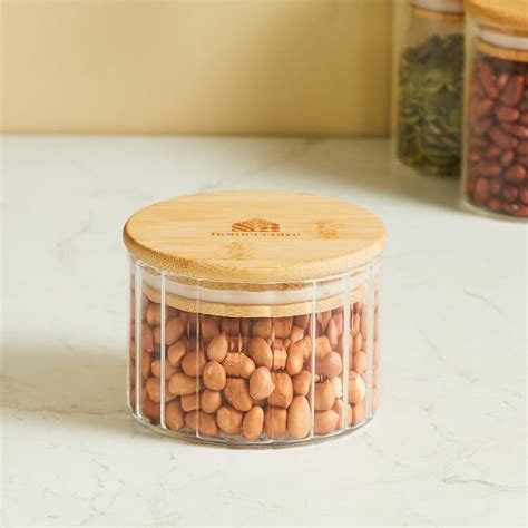 Buy Spinel Glass Storage Canister with Bamboo Lid - 250ml from Home ...