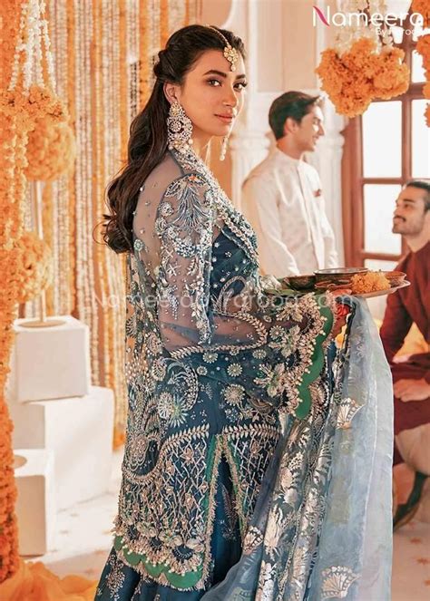 Pakistani Walima Bridal Dress In Pastel Pink Color Model# B 1658 ...