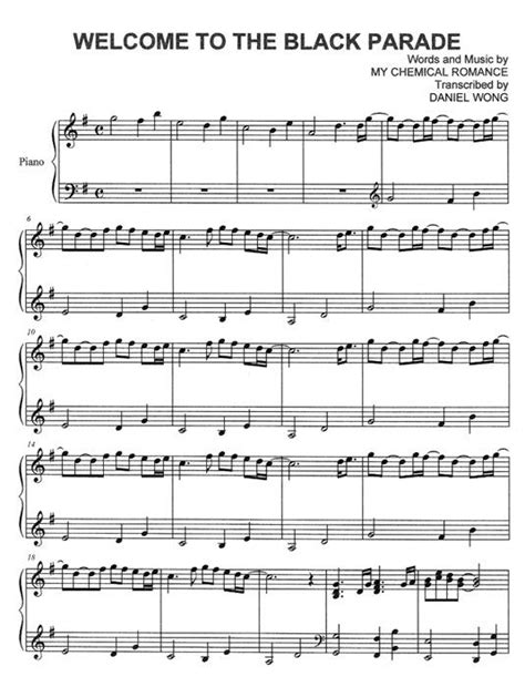 Black Parade Piano Sheet Music