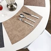 Faux Leather Round Table Placemats 1PC, Wedge Placemats Heat Resistant ...