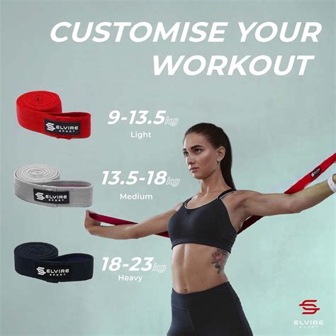 ELVIRE Fabric Resistance Bands Set of 3 for Women | Workout Exercise ...