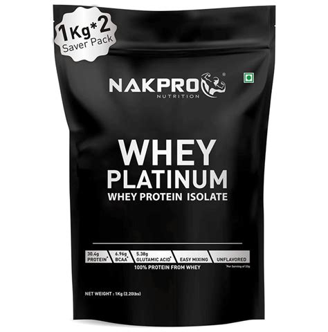 Buy Nakpro Nutrition Whey Platinum Whey Protein Isolate (1kg Each ...