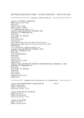 Fillable Online drugbank SMITHKLINE BECKMAN CORP -- INJECTION ...