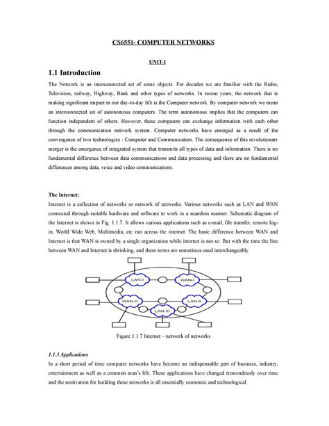 UNIT I CS6551 - Communication network - CS6551- COMPUTER NETWORKS UNIT ...