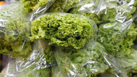 A bunch of lettuce in plastic bags 57357174 Stock Photo at Vecteezy