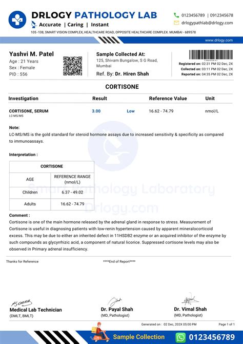 Cortisol Test: Price, Normal Range and Results | Drlogy