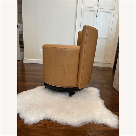 Custom Leather Swivel Dining Chairs - AptDeco