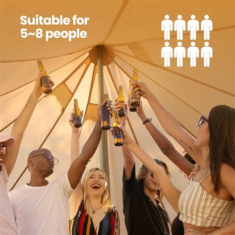 Buy 2 in 1 Luxury Canvas Bell Tent with Stove Jack,Windproof Waterproof ...