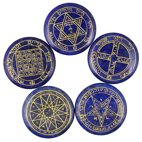 rockcloud Healing Crystal Lapis Lazuli Solomon Symbol Witches Rune Set ...