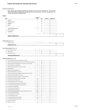Fillable Online Fulshear Run Package One Landscape Improvements 92415 ...