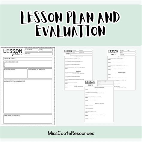 Image result for Evaluation in Lesson Plan Example