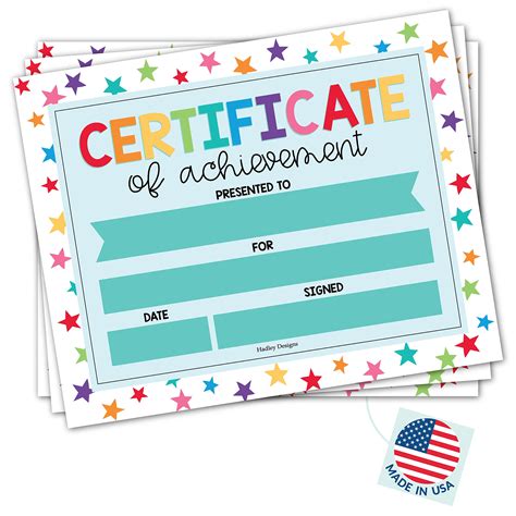 Buy 25 Colorful Preschool Diploma Kindergarten Certificates for Kids ...