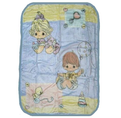 Vintage Precious Moments Baby Blanket Luxury Plush Throw 30" x 45" Bal ...