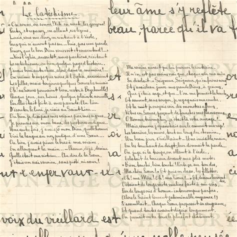 Handwritten French Poems, Printable Paper Ephemera From France ...
