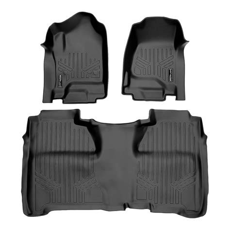 SMARTLINER Custom Fit Floor Mats 2 Row Liner Set Black for Crew Cab ...