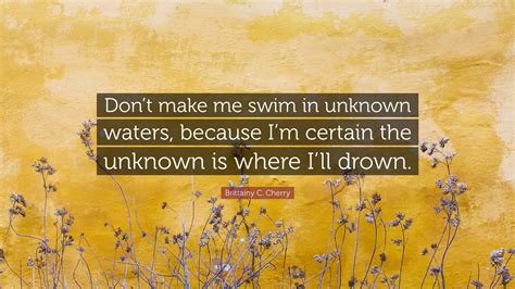 Brittainy C. Cherry Quote: “Don’t make me swim in unknown waters ...