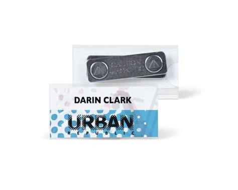 Magnetic name badge | 75 x 40 mm | Transparent | 25 Pieces