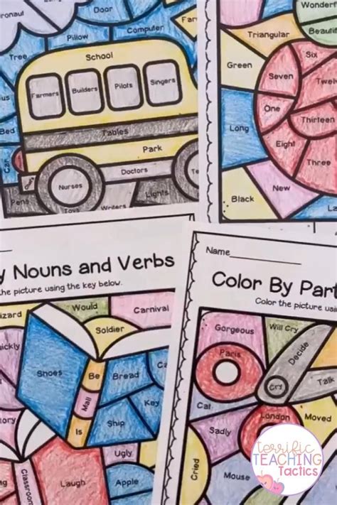 Color by Parts of Speech Grammar Worksheets [Video] in 2025 | Parts of ...