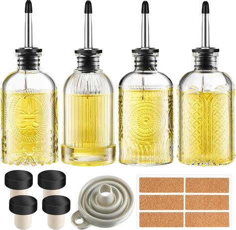 Amazon.com: Baderke 4 Pcs Olive Oil Dispenser Bottle for Kitchen with ...