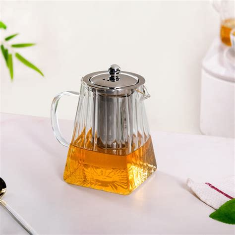 Borosilicate Glass Tea Pitcher With Lid 1000ml Online - Premium Tea Pot ...