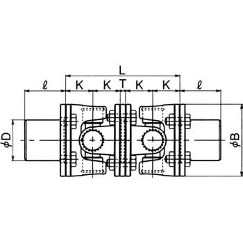 KFD-500 ユニバーサルジョイント(軸付) 軸付ジョイント ベアリングタイプKFD型 KFD-500 1個 三好キカイ(旧:三好パイジョン ...