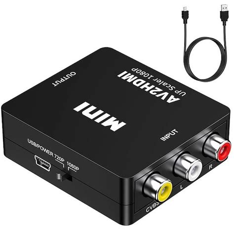RCA To HDMI,AV To HDMI Converter1080P Mini RCA Composite CVBS Video ...