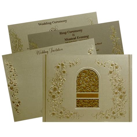 Golden Brown Floral Invitation – King of Cards
