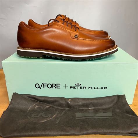 G-Fore X Peter Millar Burnished Pintuck Men Golf Shoe Brown MF18EF07 ...