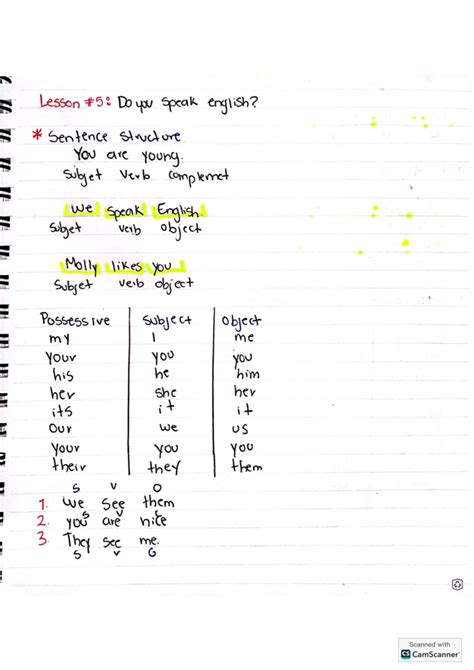 Ingles U2T1a18 - APUNTES - Lesson Do you speak english? Sentence ...