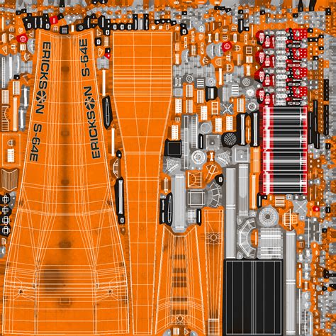 3D Sikorsky S-64 Skycrane Heavy-Lift Helicopter Orange | 3D Molier ...