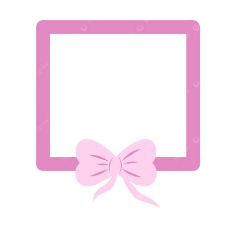 Pink Border Frame With Cute Bow Clipart Cartoon Vector, Pink Border ...
