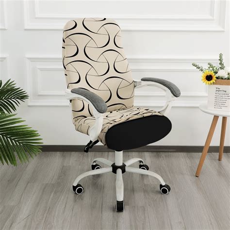 Printed Office Chair Cover for Desk Chair (Mid-Back) – 140 GSM Stretch ...