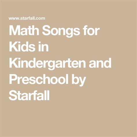 Math Songs for Kids in Kindergarten and Preschool by Starfall in 2025 ...