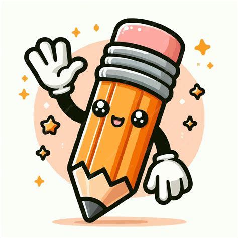 Premium Vector | A cartoon drawing of a pencil with a pencil in it