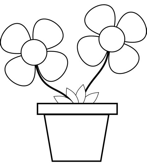 Cat In Flower Pot Coloring Page - Decoupage Design Ideas