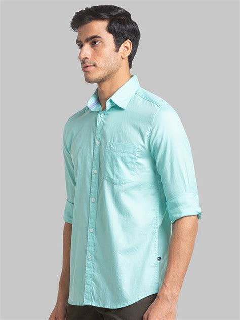 Parx Men Green Slim Fit Solid Full Sleeve Cutaway Collar Shirt – MyRaymond