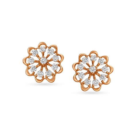Floral Diamond Stud Earrings