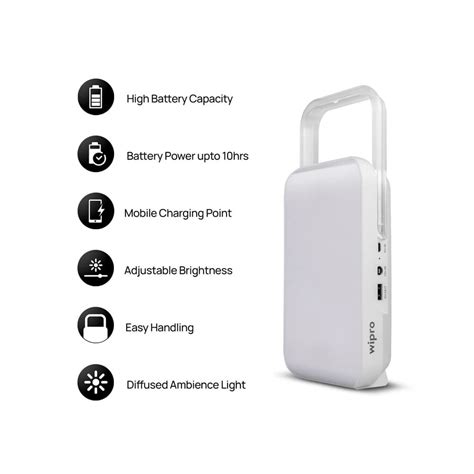 Wipro Safari Rechargeable LED 15W Emergency Light (Cool White) : 1 uni ...