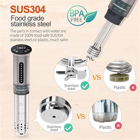 KitchenBoss Sous Vide Cooker Machine | 1100 Watts IPX7 Waterproof Sous ...