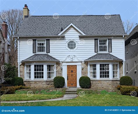 Traditional Middle Class Two Story House Stock Image - Image of ...